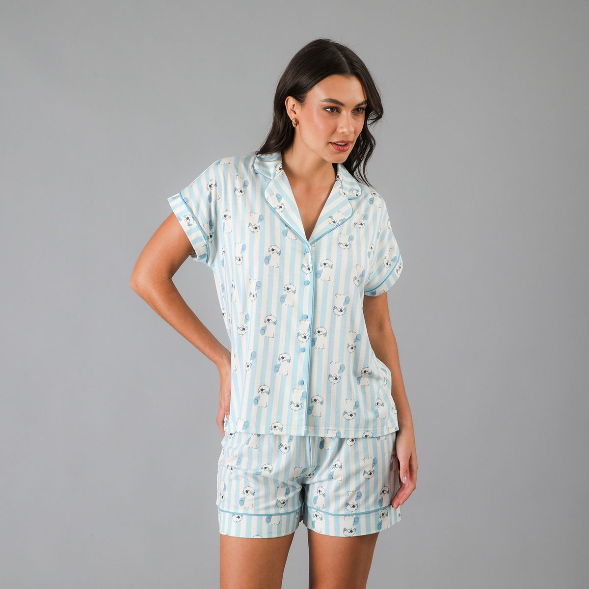 FLORES - Set Top Camisero + Short Mujer Flores