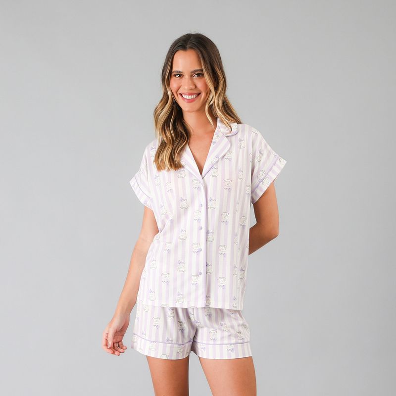 FLORES - Set Top Camisero + Short Mujer Flores