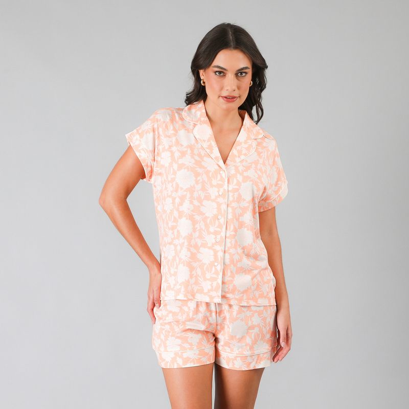 FLORES - Set Top Camisero + Short Mujer Flores