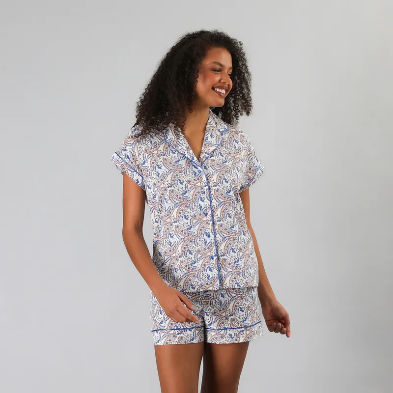FLORES - Set Top Camisero + Short Mujer Flores