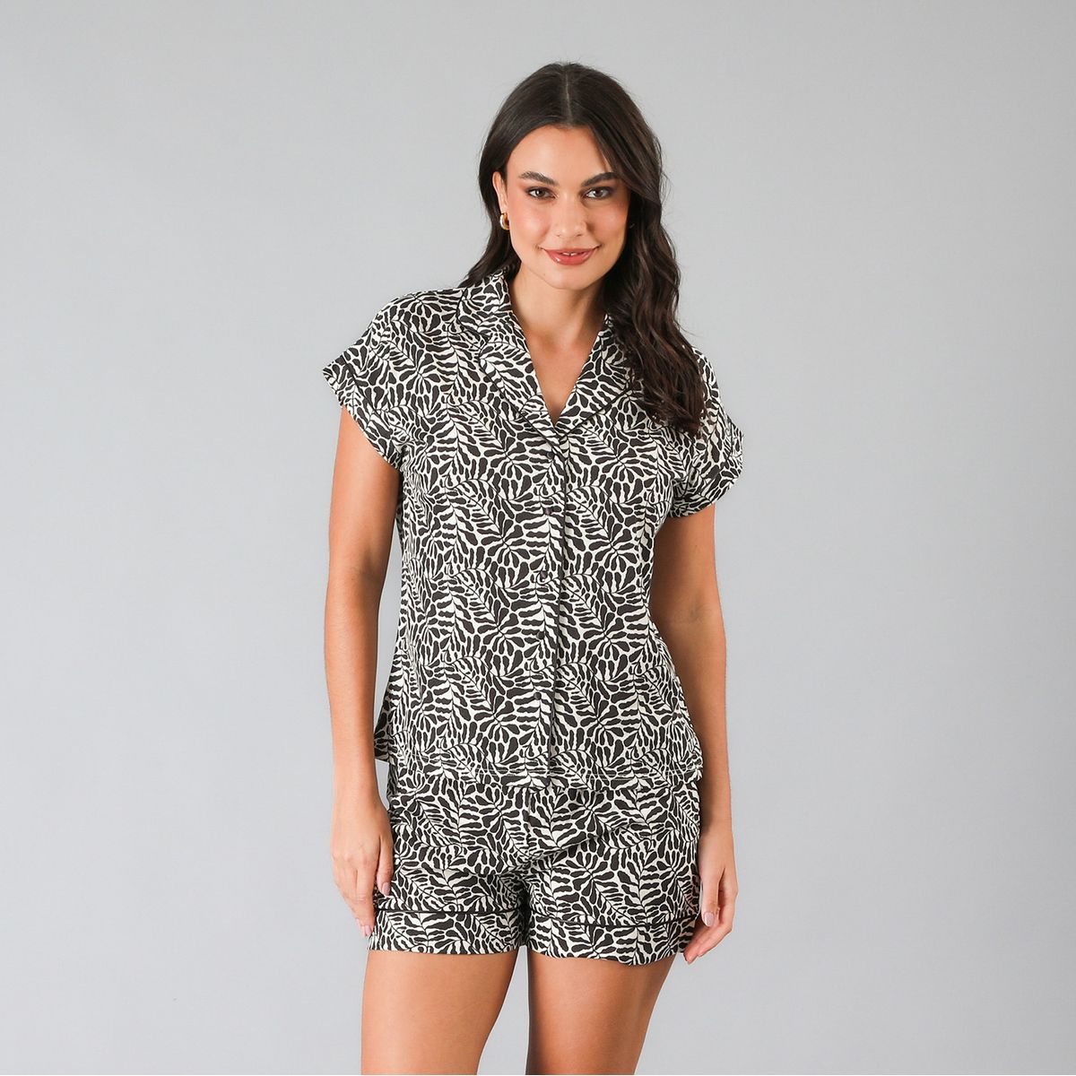 FLORES - Set Top Camisero + Short Mujer Flores