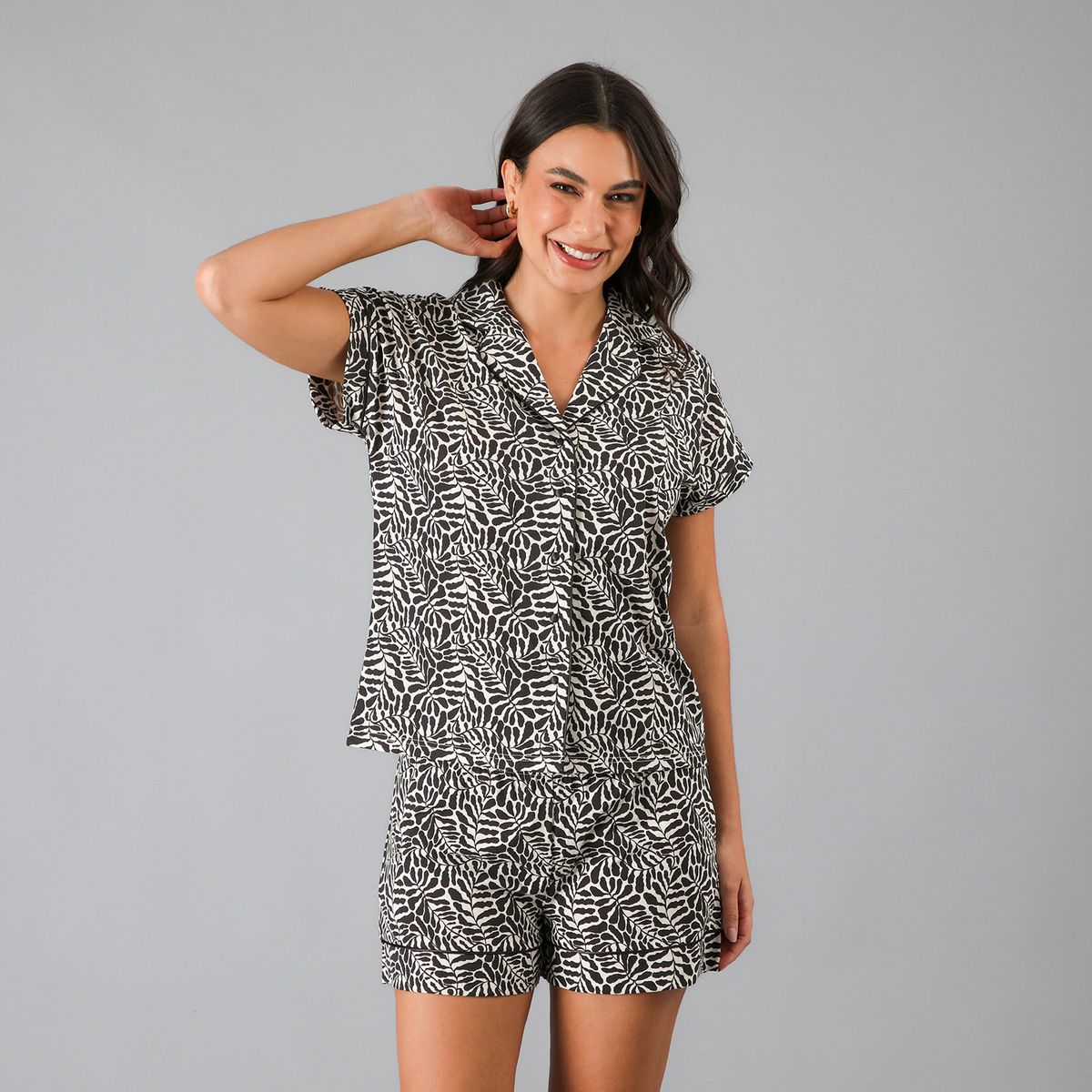 FLORES - Set Top Camisero + Short Mujer Flores