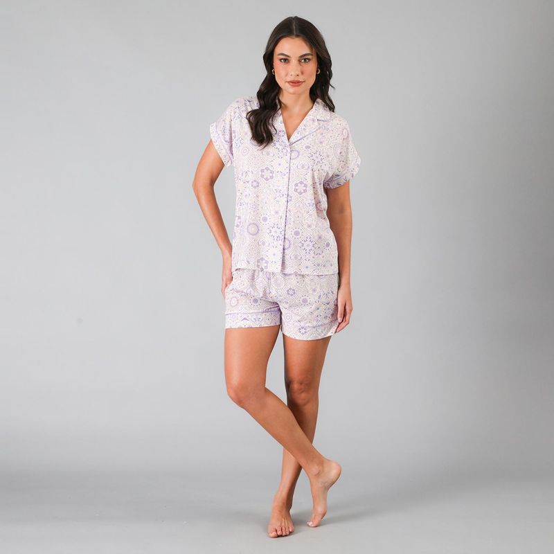 FLORES - Set Top Camisero + Short Mujer Flores