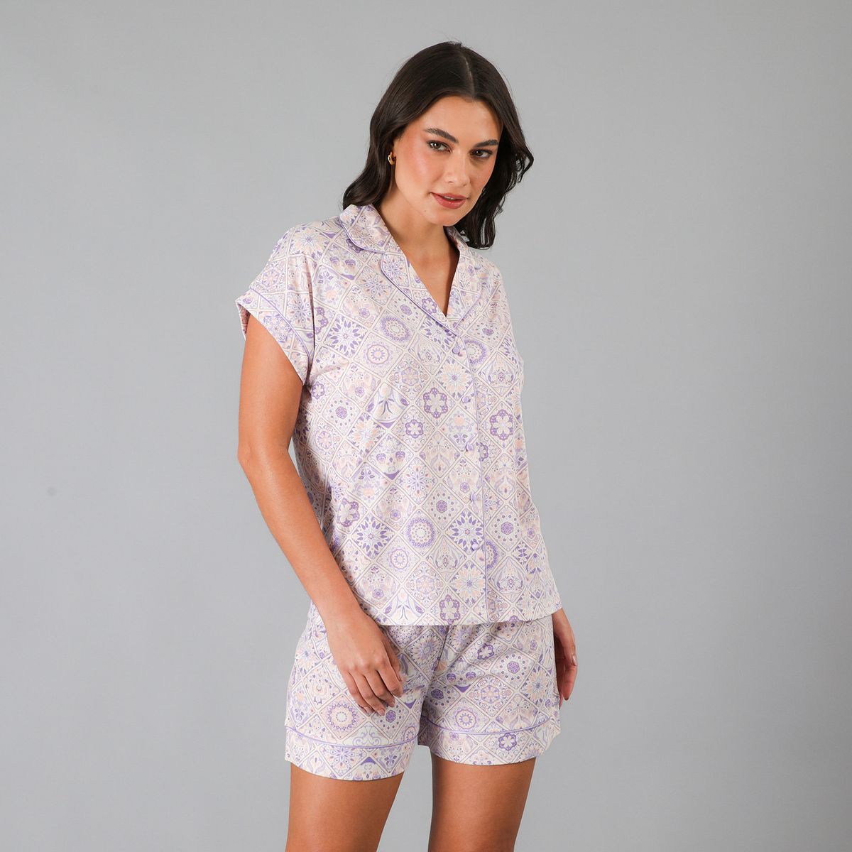 FLORES - Set Top Camisero + Short Mujer Flores