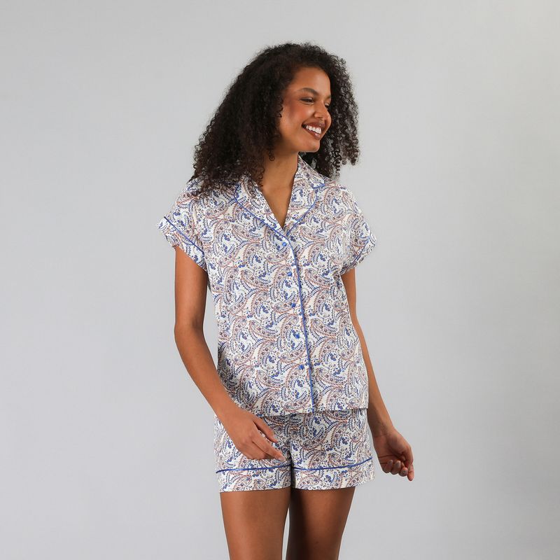 FLORES - Set Top Camisero + Short Mujer Flores