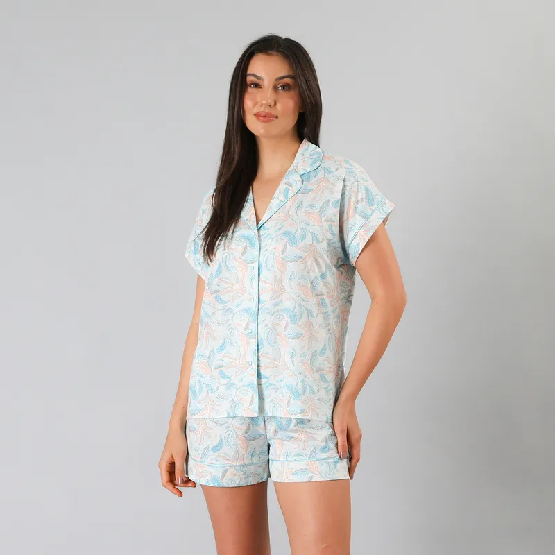 FLORES - Set Top Camisero + Short Mujer Flores