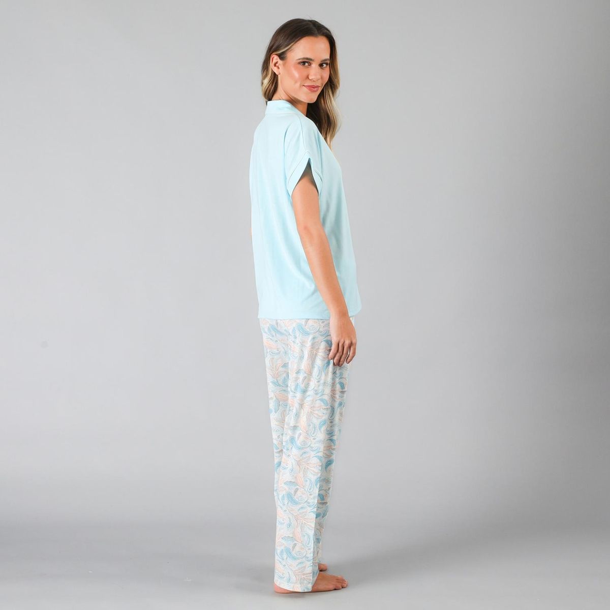 FLORES - Set Top + Pantalon Mujer Flores