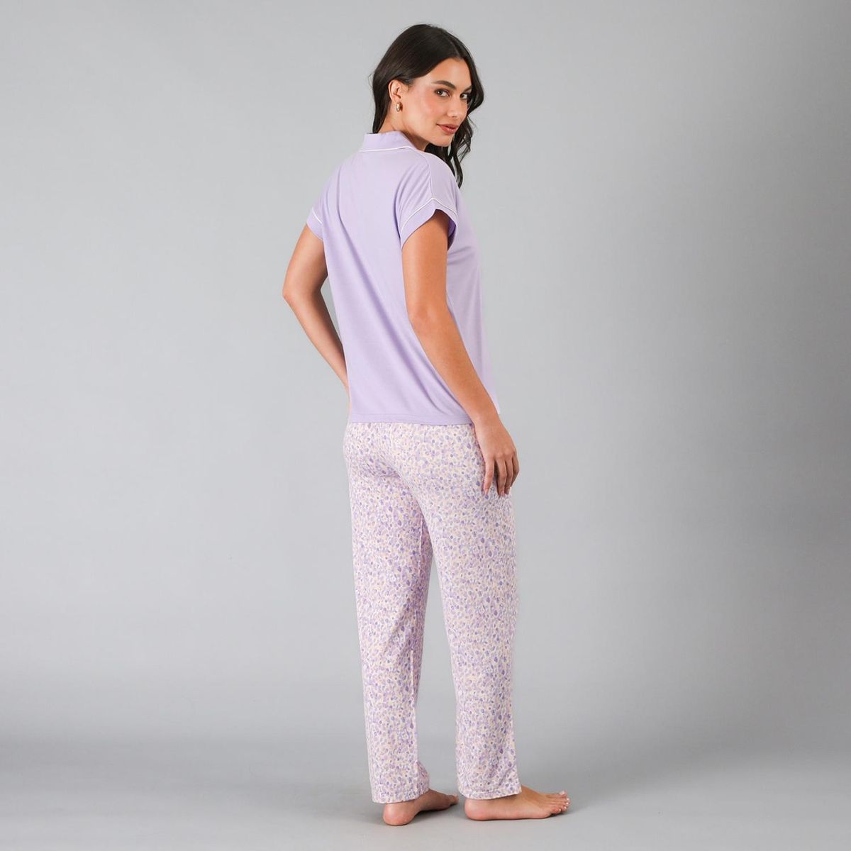 FLORES - Set Top + Pantalon Mujer Flores
