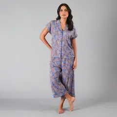 FLORES - Set Top Camisero + Capri Palazzo Mujer