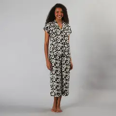 FLORES - Set Top Camisero + Capri Palazzo Mujer