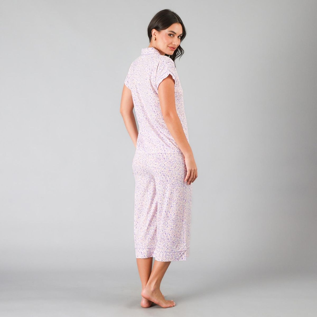 FLORES - Set Top Camisero + Capri Palazzo Mujer Flores