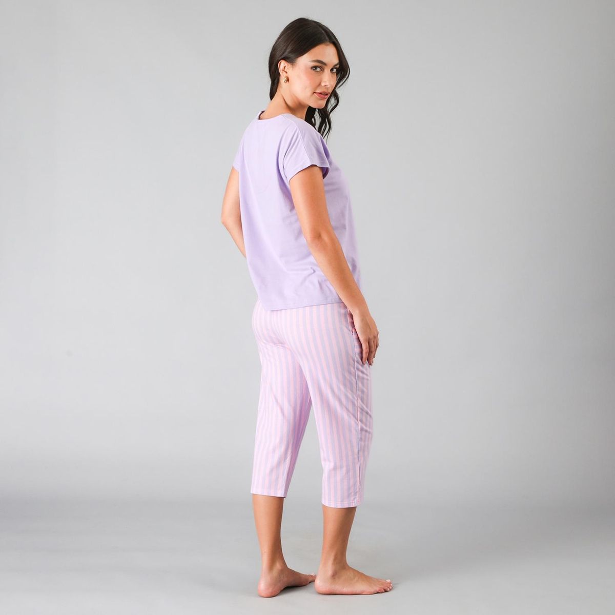 FLORES - Set Top + Capri Mujer Flores