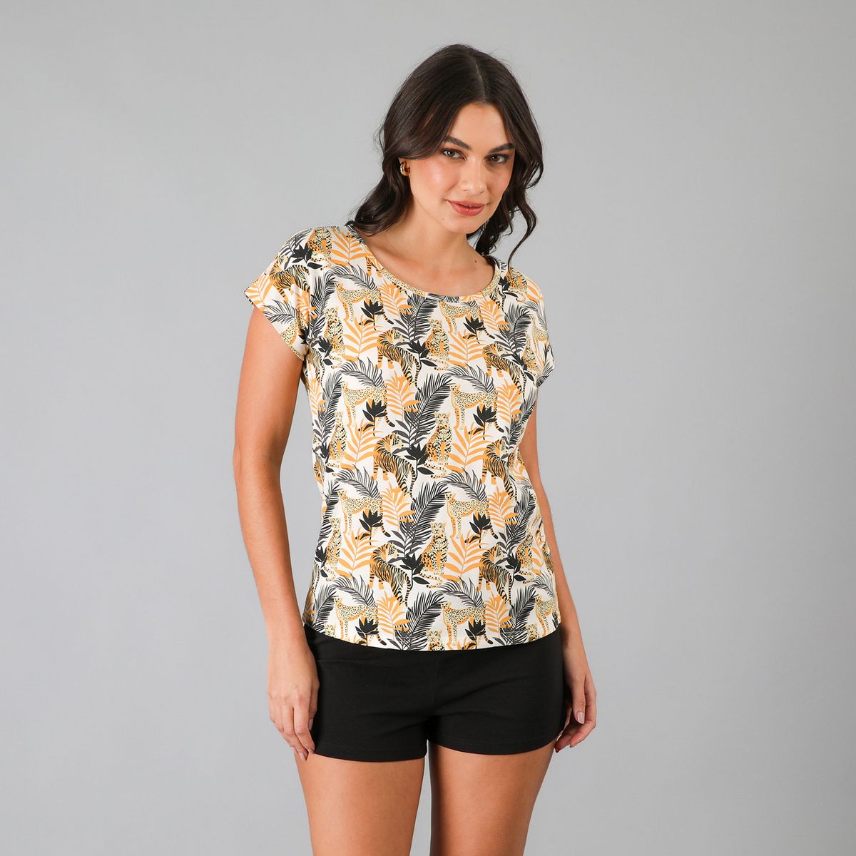 FLORES - Pijama Top + Short Mujer Flores