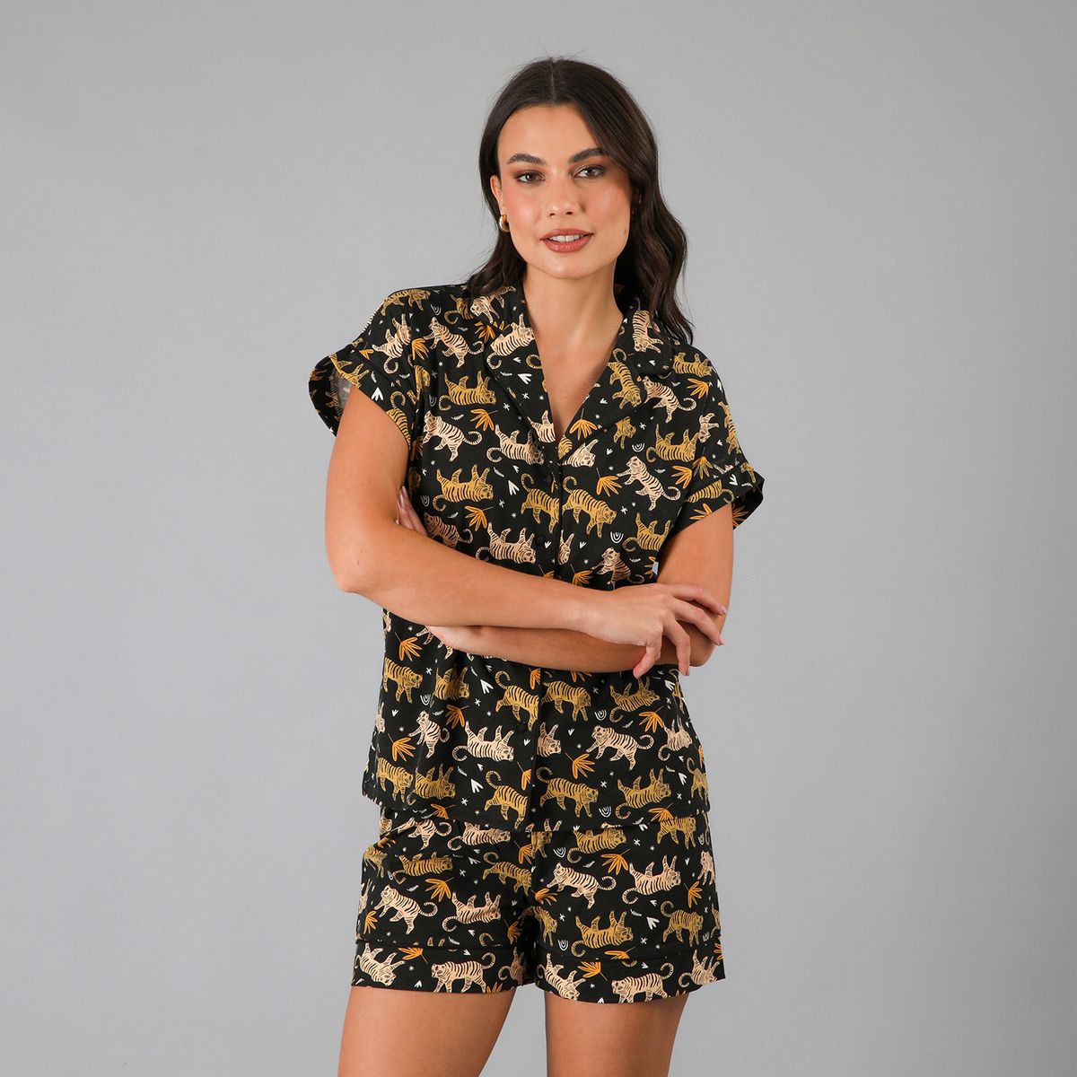 FLORES - Set Top Camisero + Short Mujer Flores