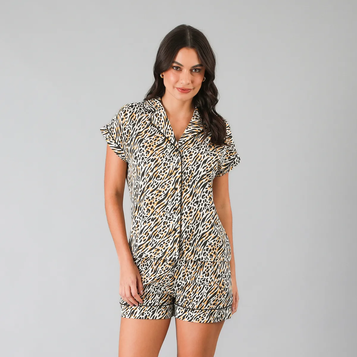 FLORES - Set Top Camisero + Short Mujer Flores