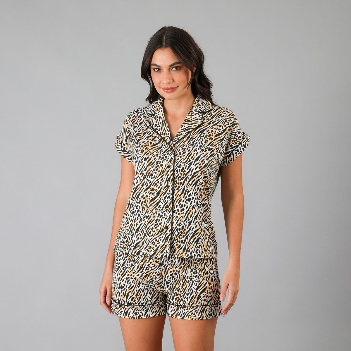 FLORES - Set Top Camisero + Short Mujer Flores