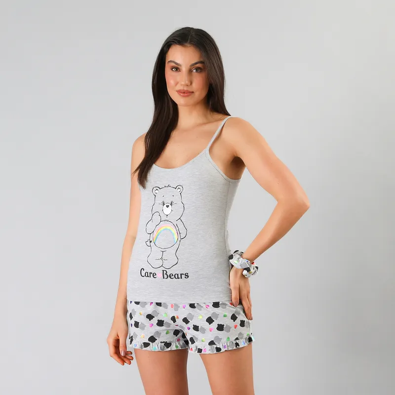 FLORES - Pijamas Top Pabilo + Short Mujer Flores