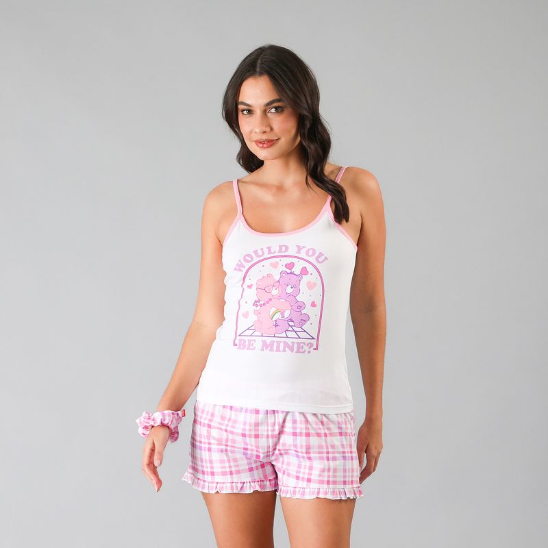 FLORES - Pijamas Top Pabilo + Short Mujer Flores