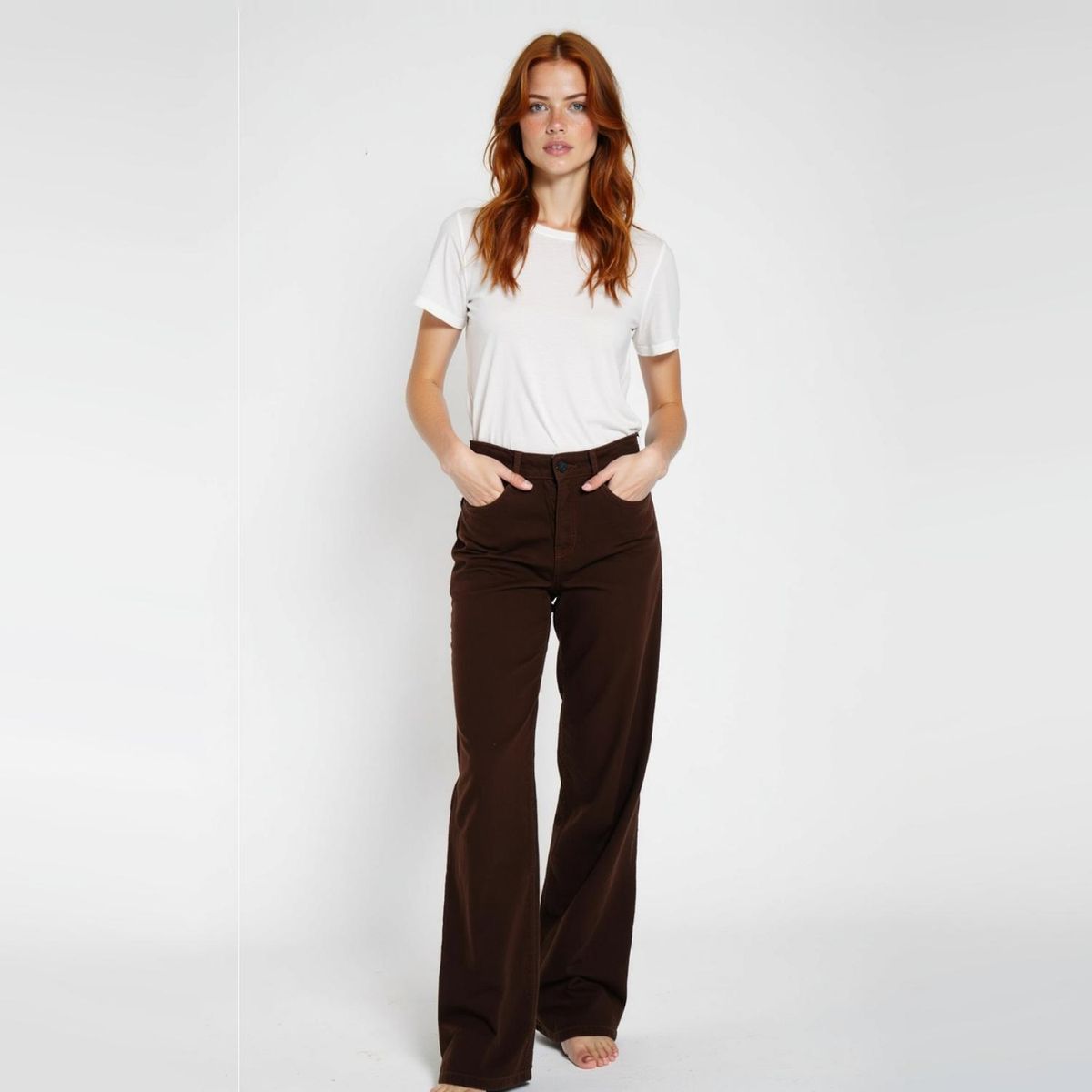 BRICK LONDON - Jeans Straight Tiro Medio Mujer Brick London