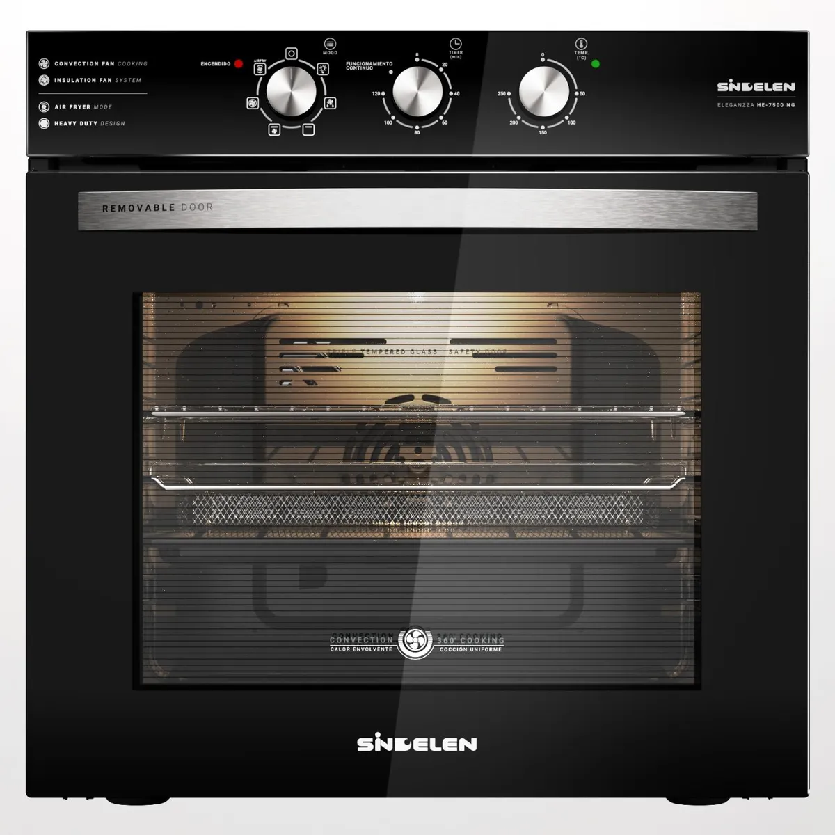 SINDELEN - Horno Empotrable 2980W 73Lts He-7500Ng Sindelen