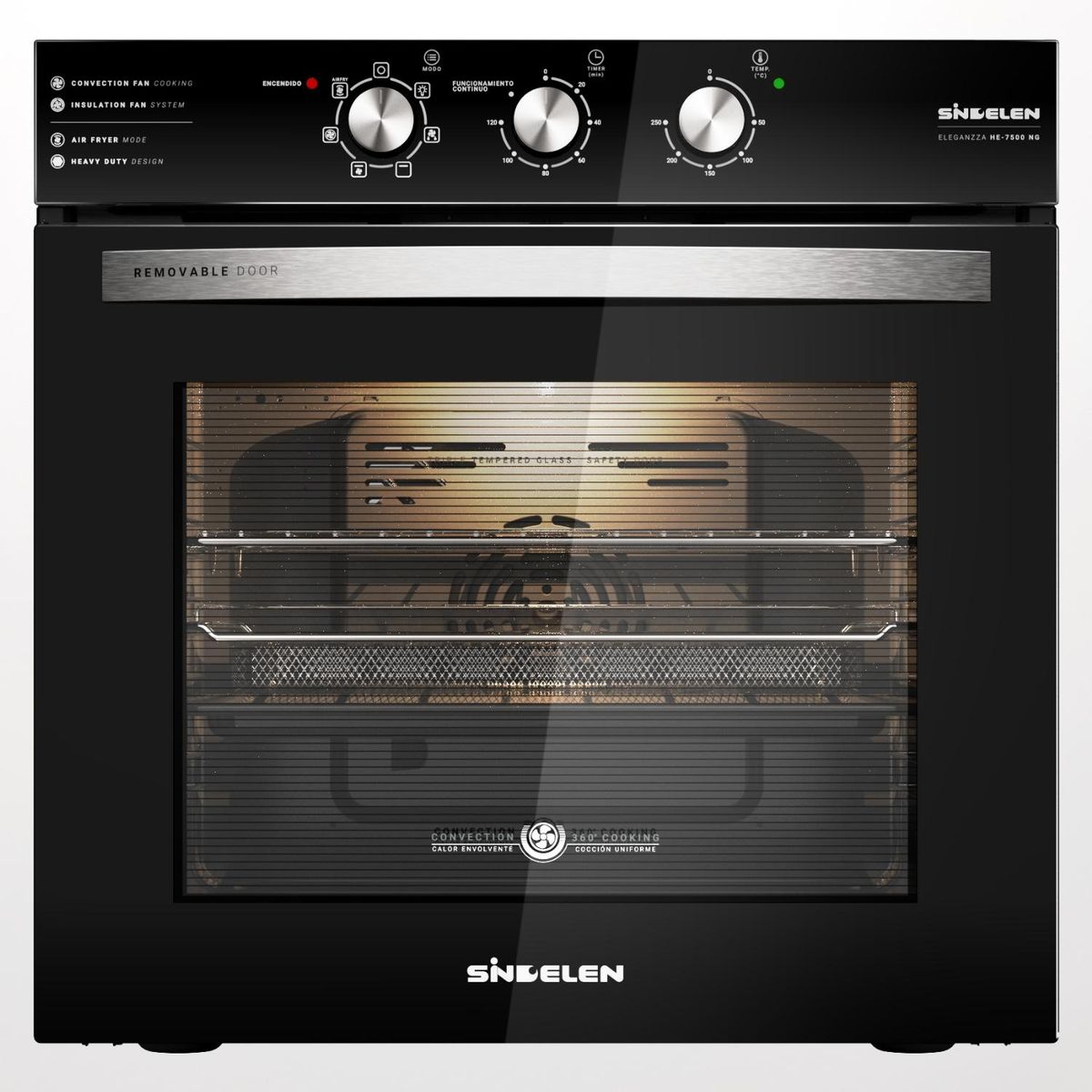 SINDELEN - Horno Empotrable 2980W 73Lts He-7500Ng Sindelen