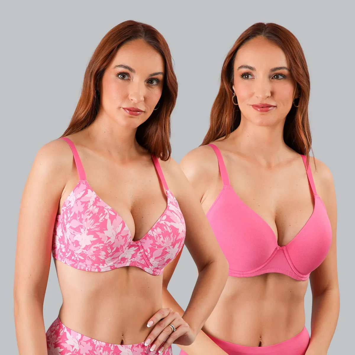 FLORES - Pack De 2 Sostenes Con Copa Mujer Flores