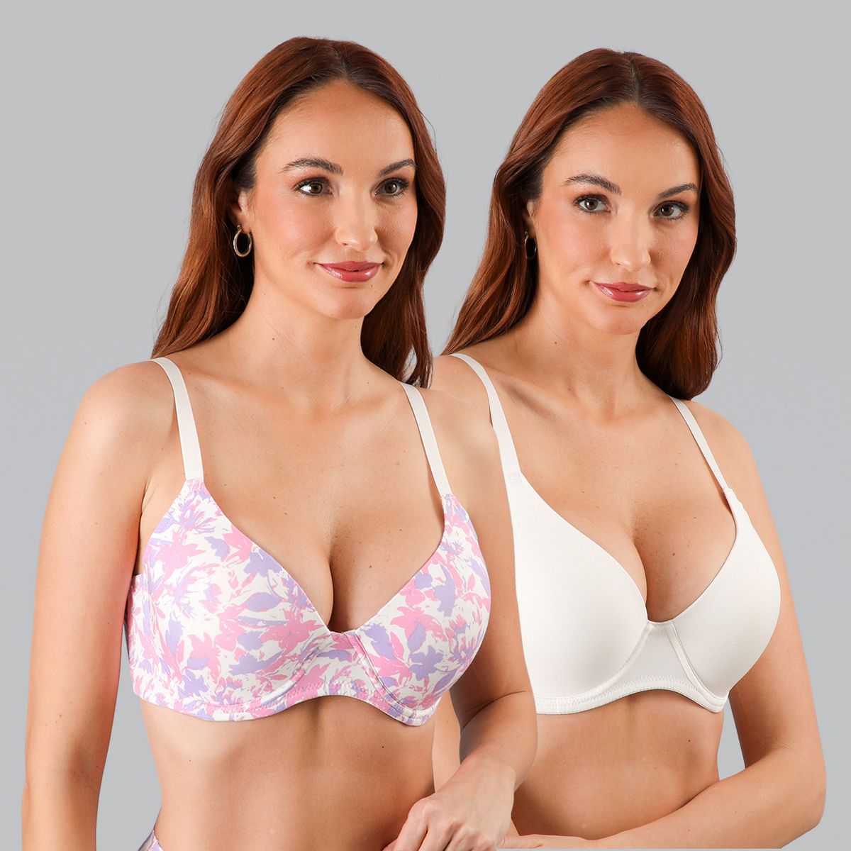 FLORES - Pack De 2 Sostenes Con Copa Mujer Flores