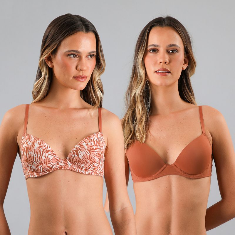 FLORES - Pack De 2 Sostenes Con Copa Mujer Flores