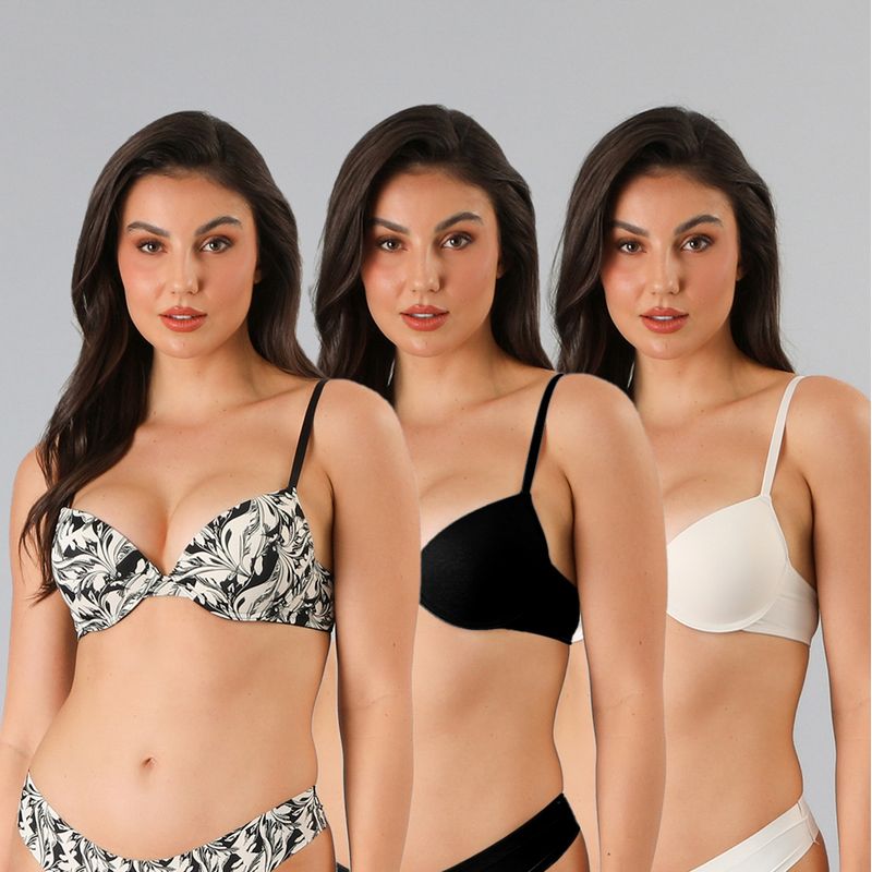 FLORES - Pack De 3 Sostenes Con Copa Mujer Flores