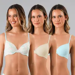 FLORES - Pack De 3 Sostenes Con Copa Mujer