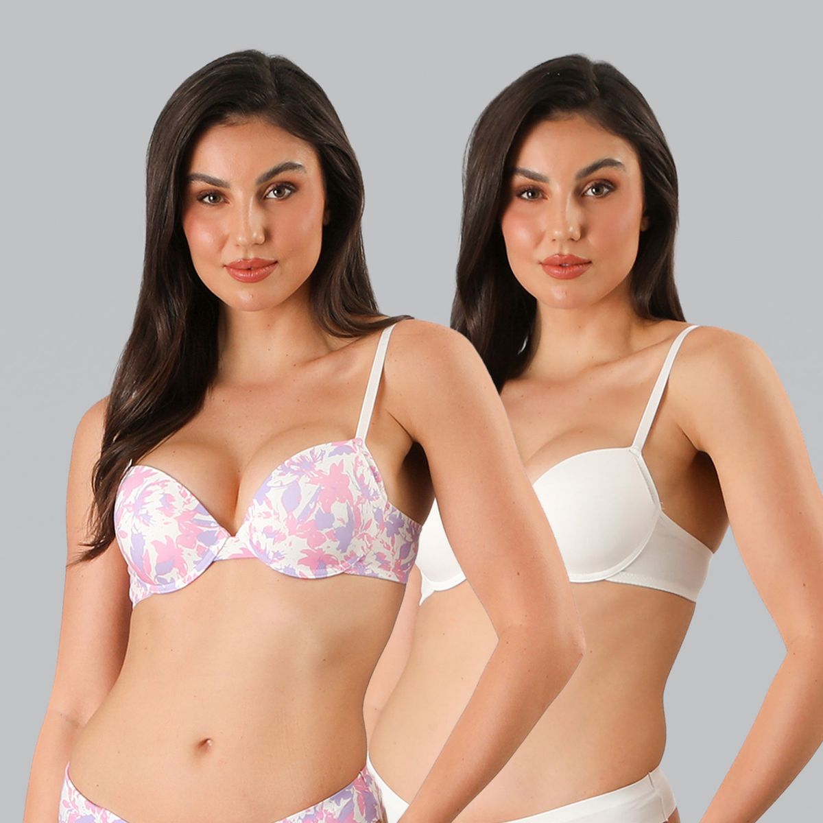FLORES - Pack De 2 Sostenes Con Copa Mujer Flores