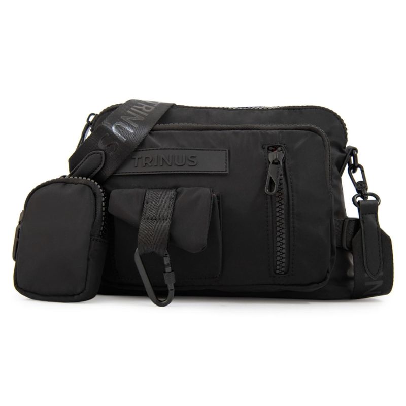 TRINUS - Cartera Bandolera Regina Mujer Negro Trinus
