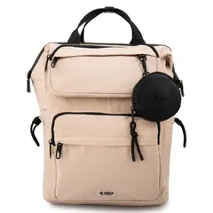 TRINUS - Mochila Con Colgante Pilar Mujer Beige