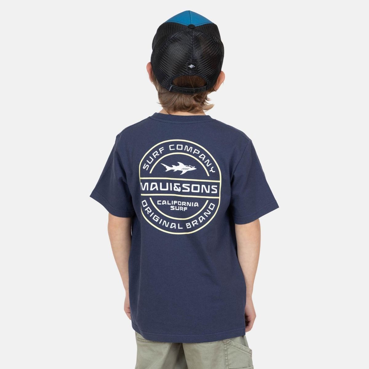 MAUI AND SONS - Polera Regular Fit Algodón Niño Azul Maui And Sons