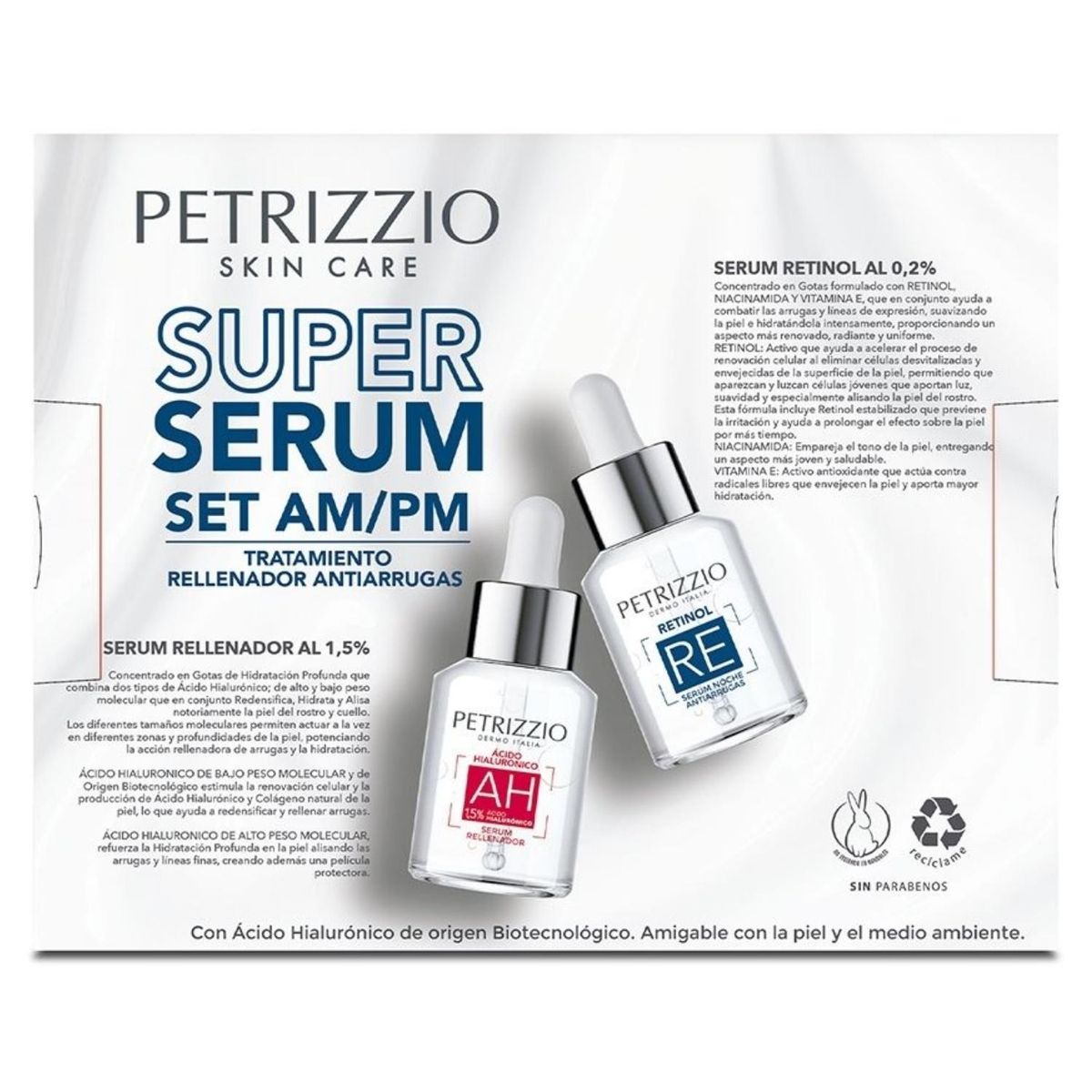 PETRIZZIO - Estuche Serum Ácido Hialurónico al 1,5% + Serum Retinol al 0,2% Petrizzio