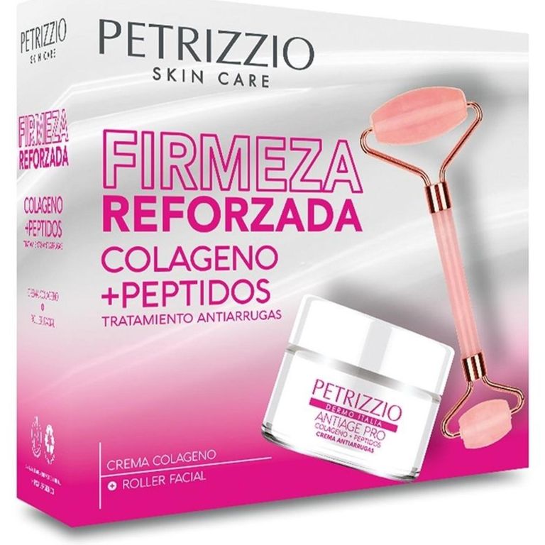 Estuche Antiage Pro Colágeno Péptidos Crema + Roller Antiedad 50 G