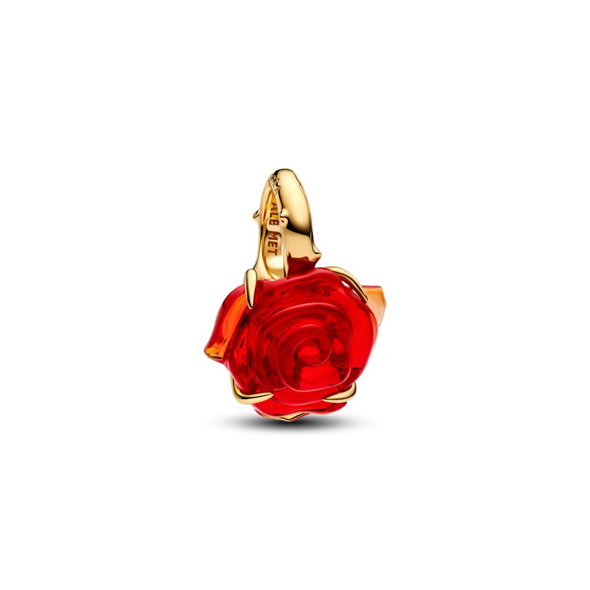 PANDORA - Charm Colgante Rosa Encantada De La Bella Y La Bestia De Disney Mujer Pandora
