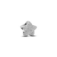 Mini Charm Estrella Con Textura Plateado Mujer