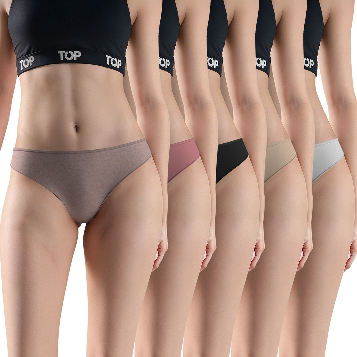 TOP - Pack De 5 Calzones Algodón Mujer Top