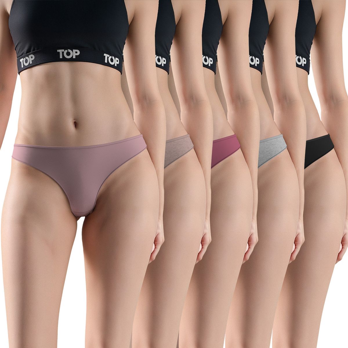 TOP - Pack de 5 Colaless Corte Laser Mujer Top