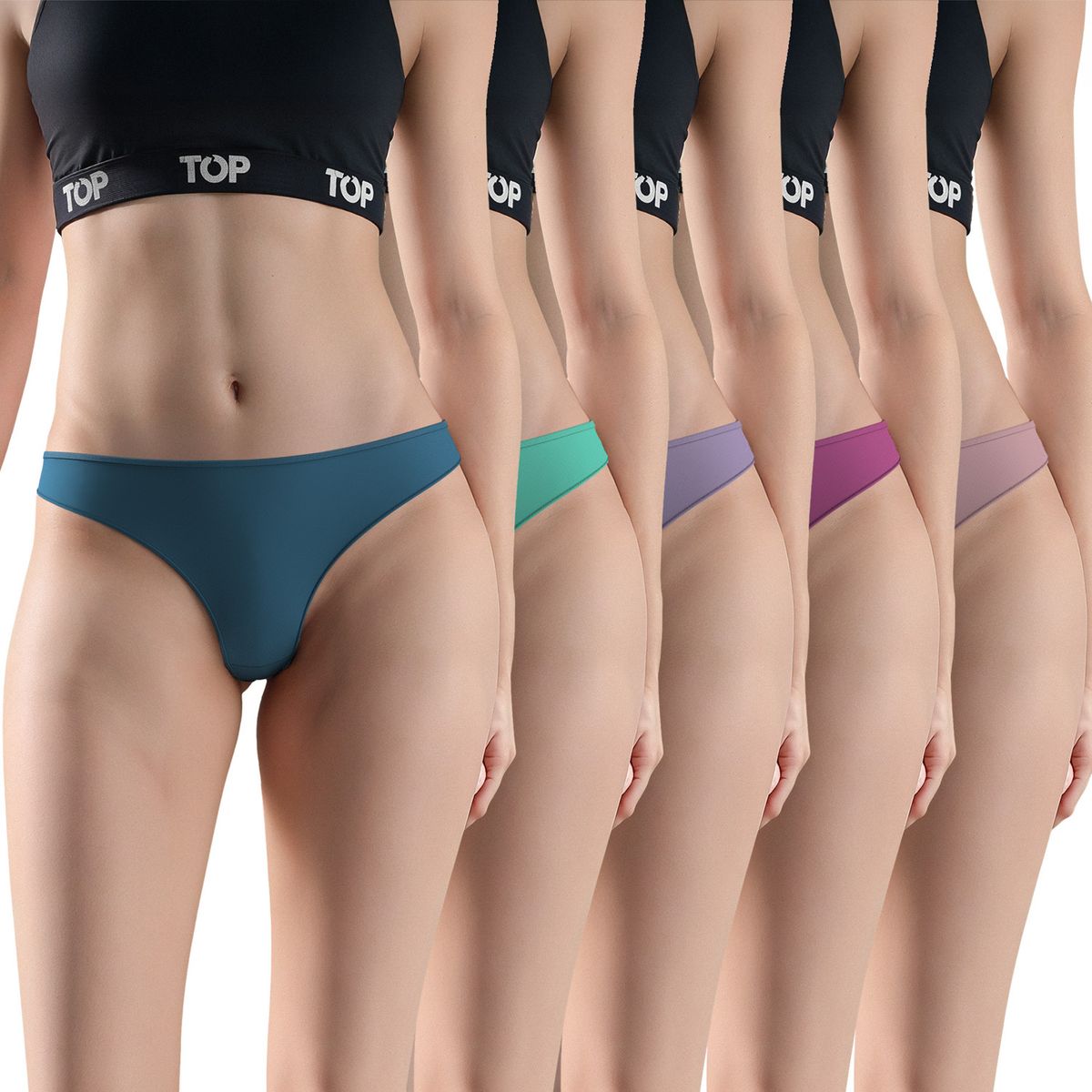 TOP - Pack de 5 Colaless Corte Laser Mujer Top