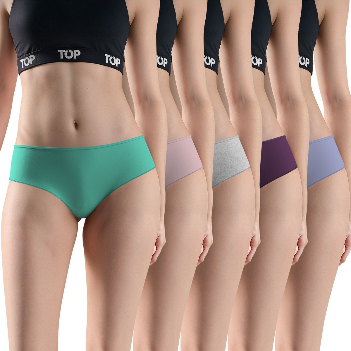 TOP - Pack de 5 Pantaletas Mujer Algodón Top