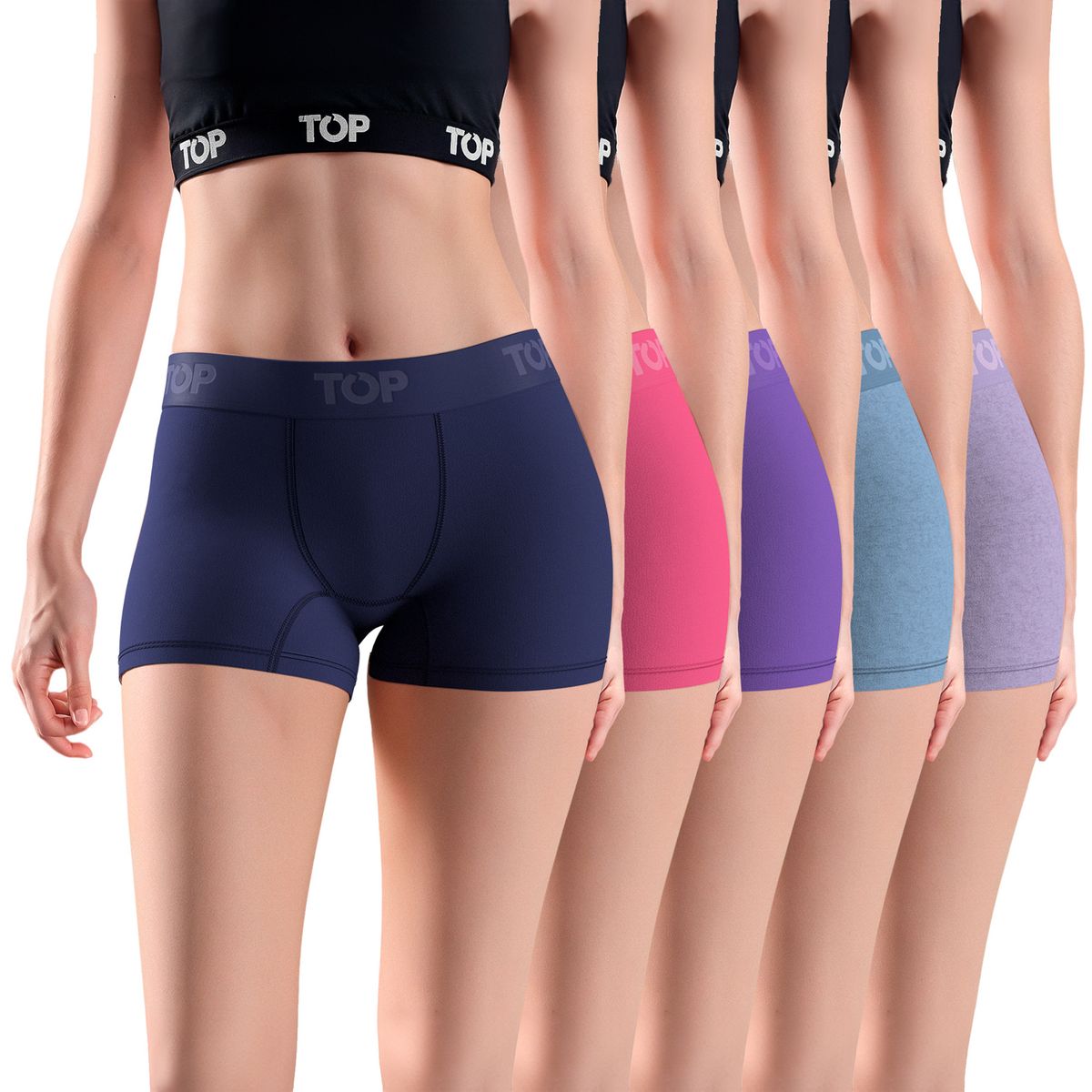 TOP - Pack de 5 Boxers Algodón Mujer Top