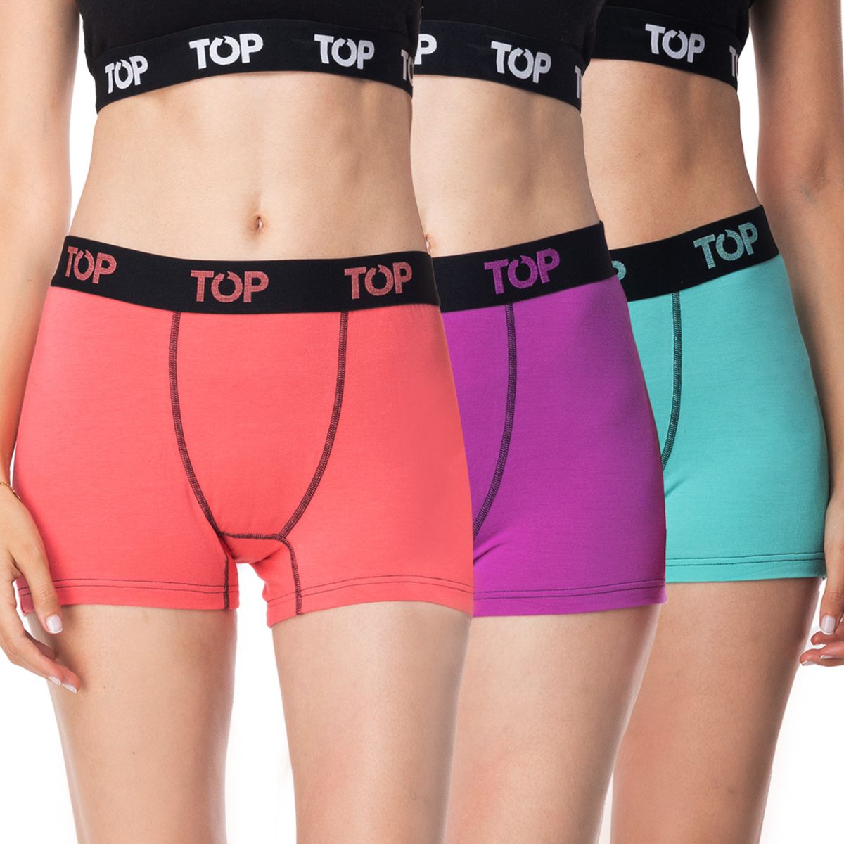 TOP - Pack de 3 Boxers Algodón Mujer Top