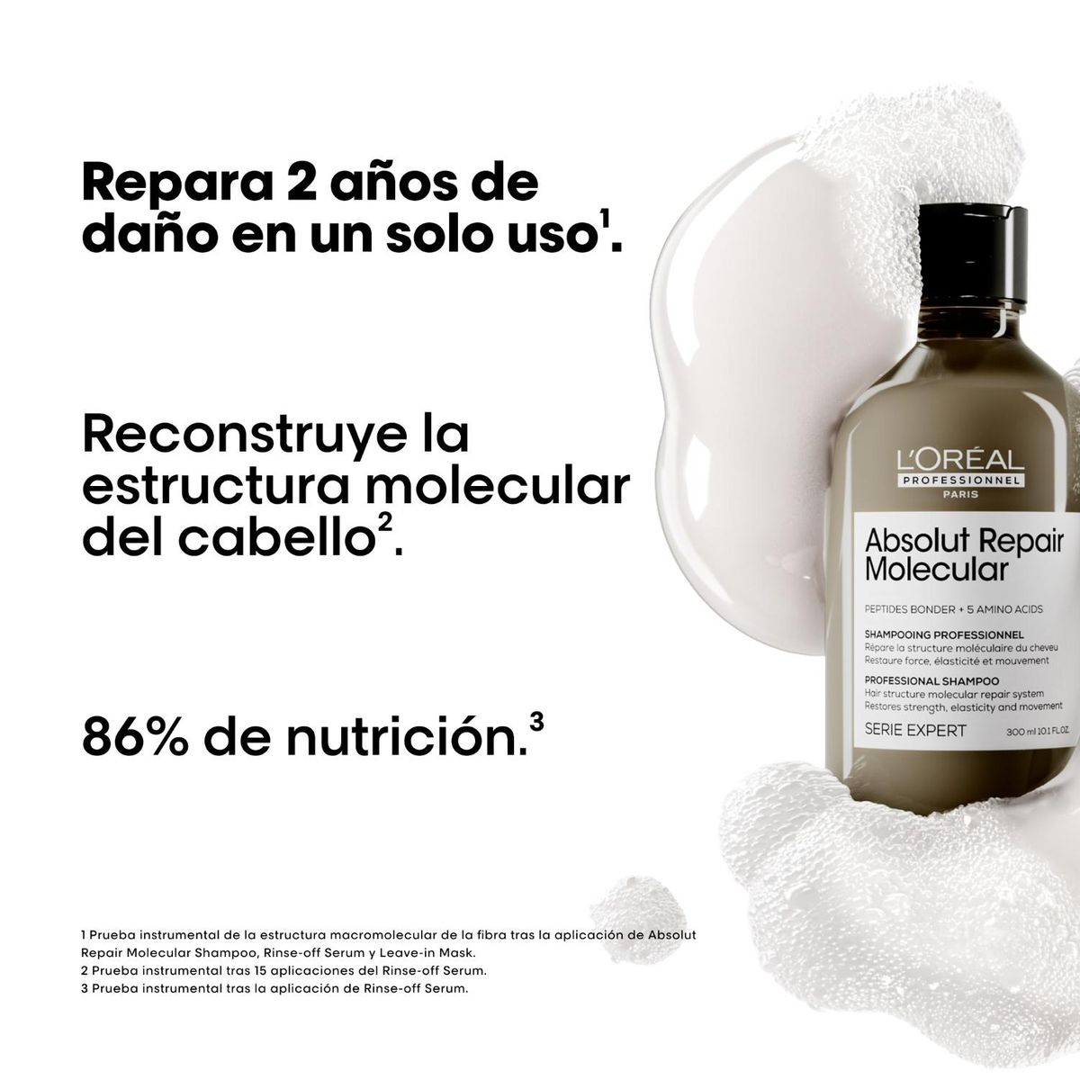 LOREAL PROFESSIONNEL - Set Tratamiento Capilar Absolut Repair Molecular Shampoo 500 Ml + Máscara 75 Leave In 50 Loreal Professionnel