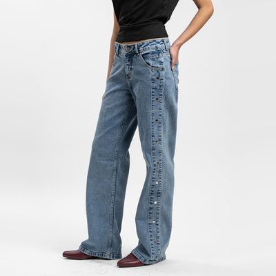 Imagen 2 del producto Jeans Wide Leg Tiro Medio Mujer