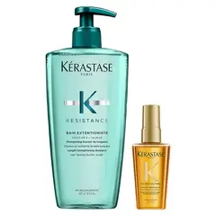 KERASTASE - Set De Shampoo Bain Extentioniste 500 Ml + Aceite Elixir Ultime L'huile Originale 50
