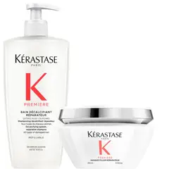 KERASTASE - Set Reparador Descalcificante Shampoo 500Ml + Máscara 200Ml Para Cabello Dañado Première Kérastase