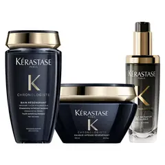 KERASTASE - Set Revitalizante Anti-Edad Chronologiste Shampoo 250Ml + Máscara 200Ml + Aceite 75Ml Kérastase