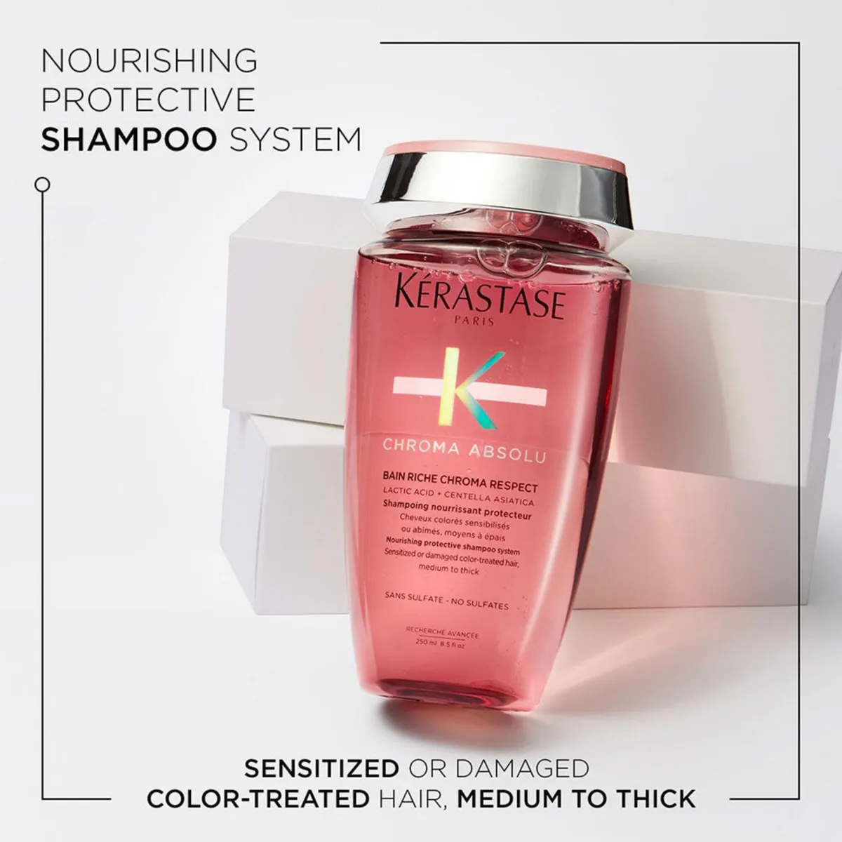 KERASTASE - Set Cuidado Del Color Shampoo 500Ml + Aceite 50Ml Para Cabello Medio A Grueso Chroma Absolu Kérastase